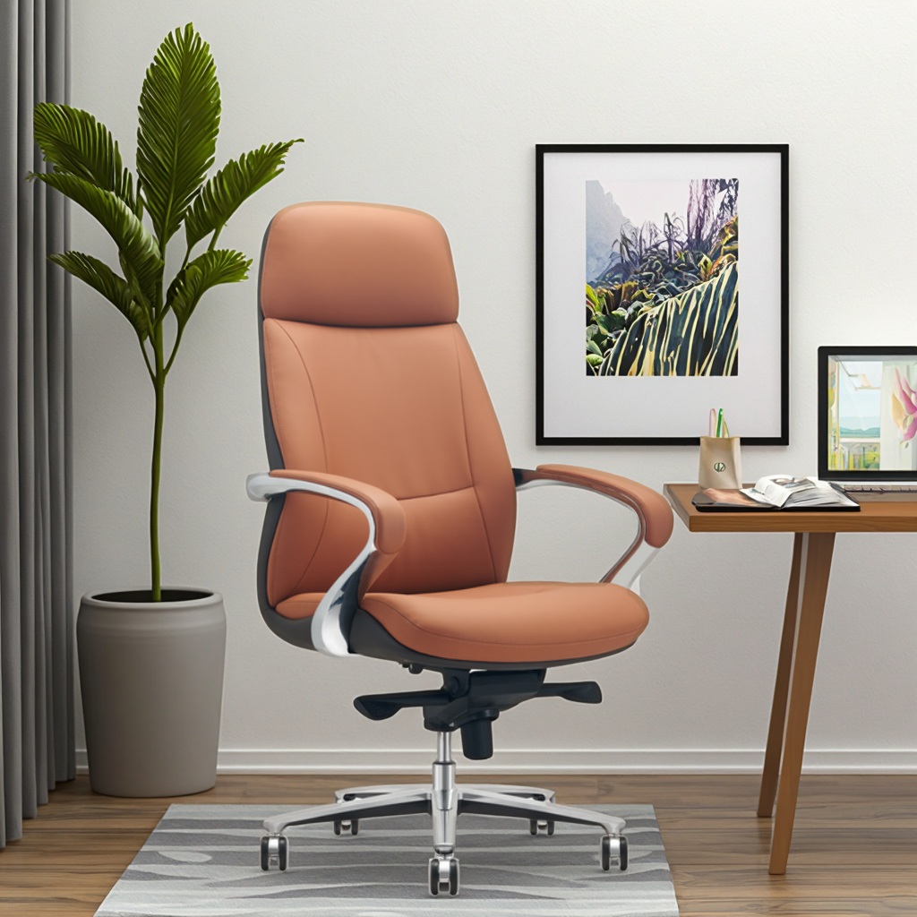 Modern Ergonomic Leather Executive High Back Adjustable Office Chair