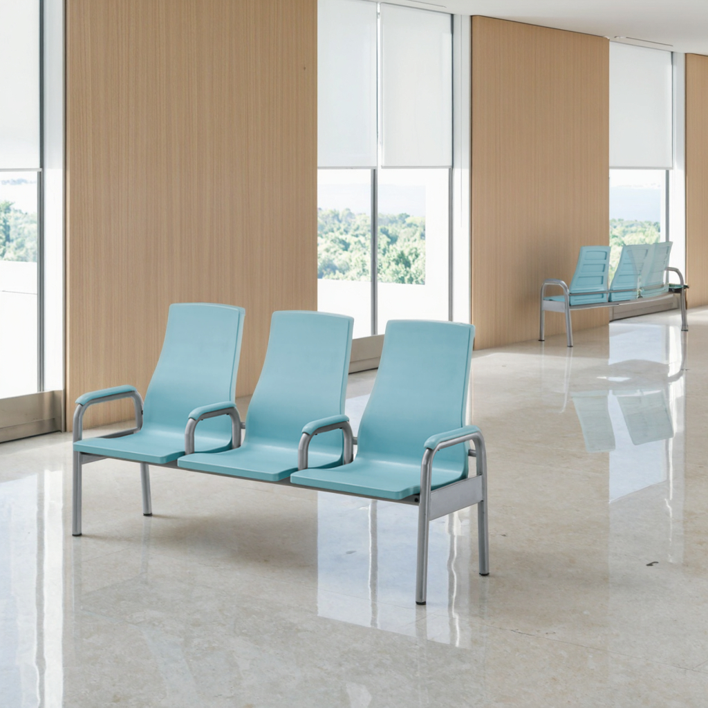 Entry-Level Modern 3 Seats Steel Frame Stackable Chairs for Hospital & School Use Eco-Friendly Commercial Value Package