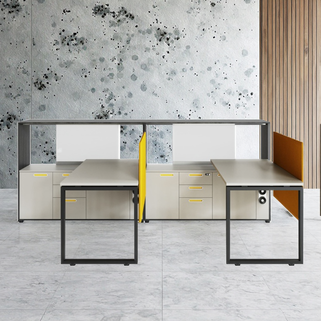 Premium Single-Sided Workstation Desk Panel Storage Cabinet Modern Office Steel Frame Computer Work Space Furniture