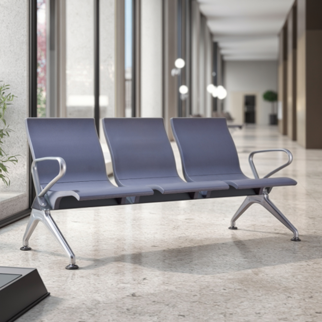 Reinforced Steel Structure Wide Seat 505mm PU Furniture Solutions