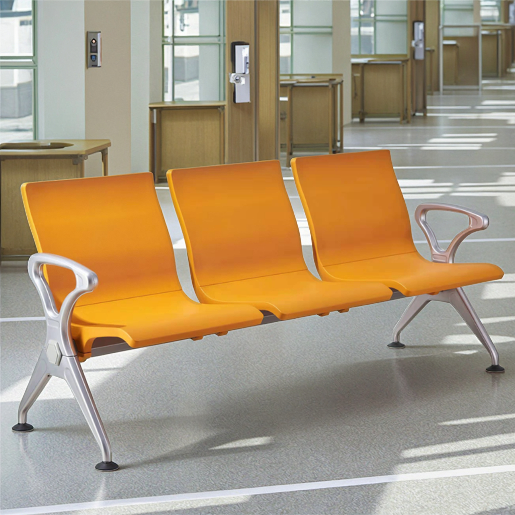 Breathable Steel Encapsulated Seating Hexagon Beam Design Modern Hospital Furniture for Large Venues