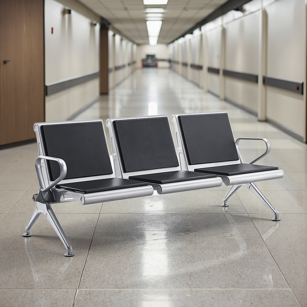 Infusion Chair Compact Modern 3 Seats Steel Seating Solutions for Hospital & School Bulk Facility Management Sets