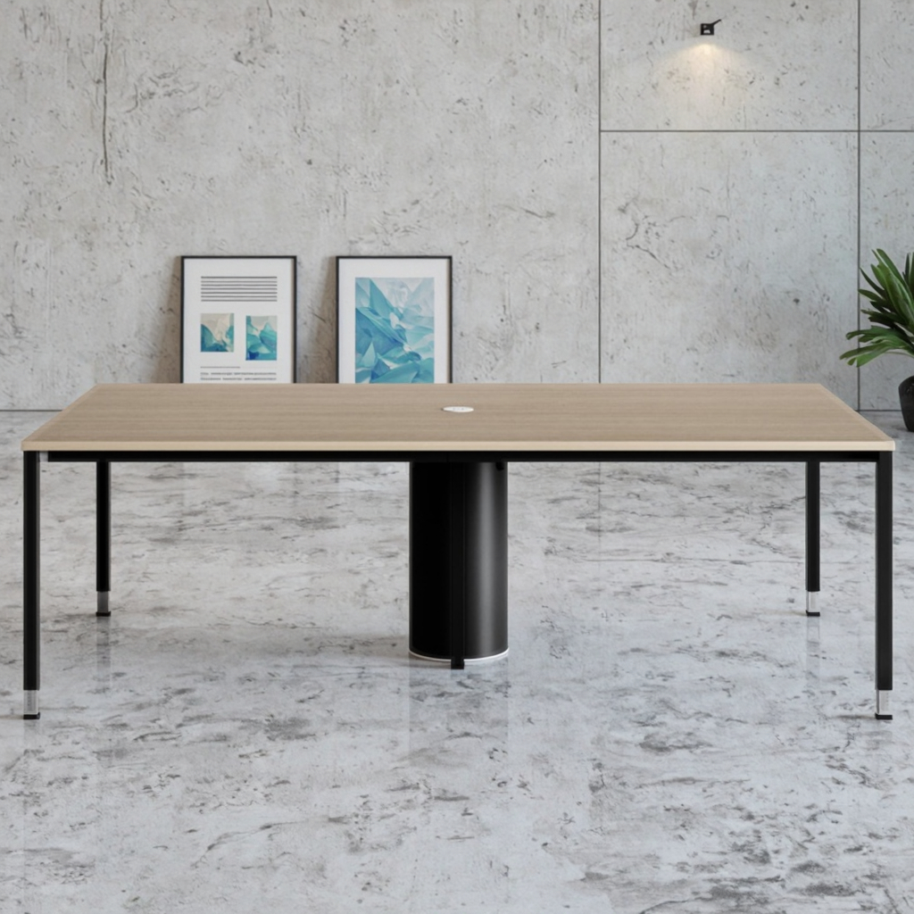 Executive Meeting Table Cable Management System Modern Office Furniture Wood Top Heavy Duty Work Surface Storage Drawers