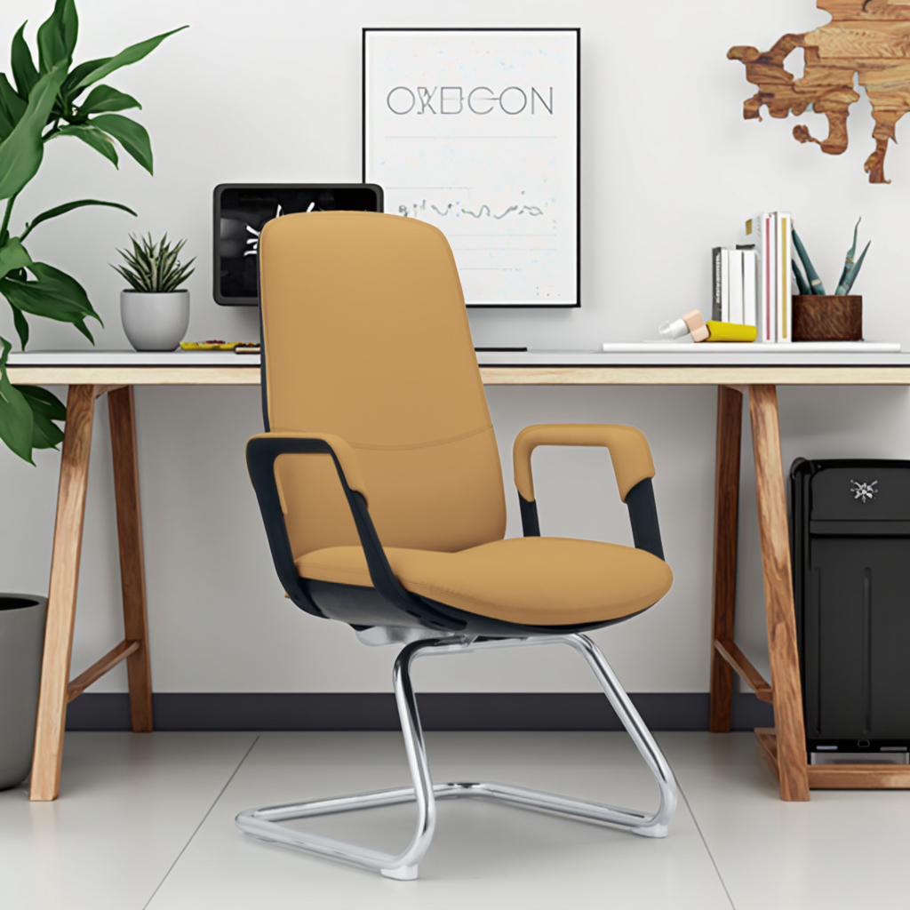 Basic Ergonomic Leather Executive Office Chair with Modern Design and Adjustable Height