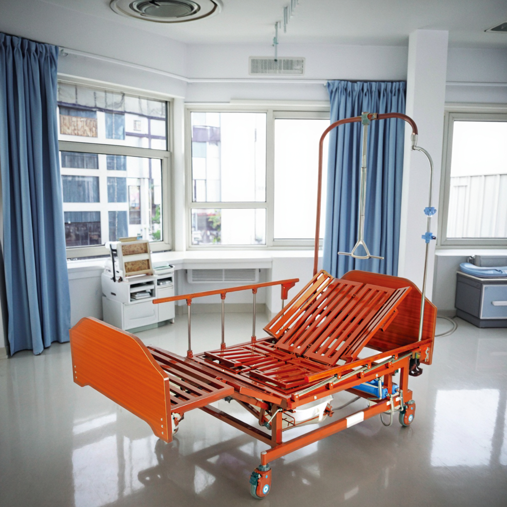 Motorized Rotation Hospital Bed-Five-Function Therapeutic Equipment Mattress Stainless Steel Foldable Portable 3-Year Warranty