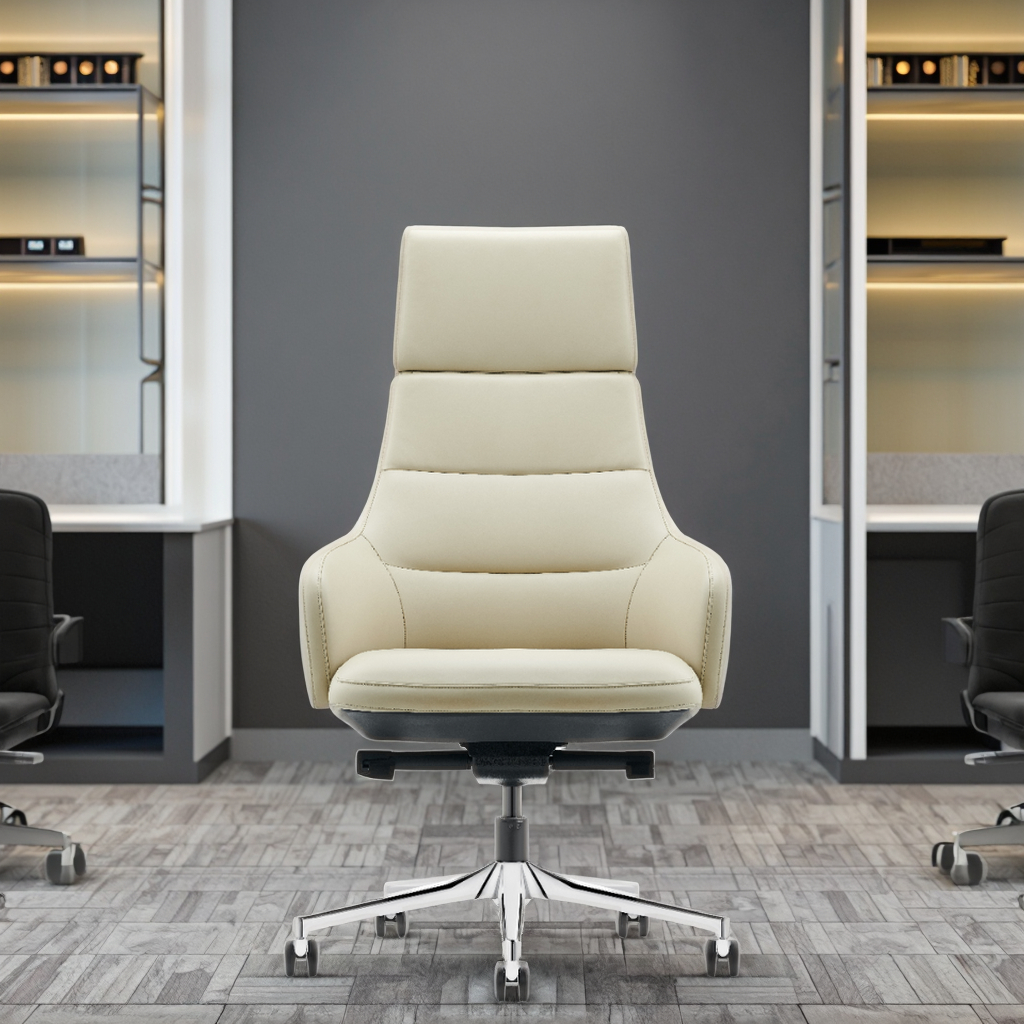 Premium Ergonomic Executive Leather Office Chair with Fixed Armrest Bifma Certified