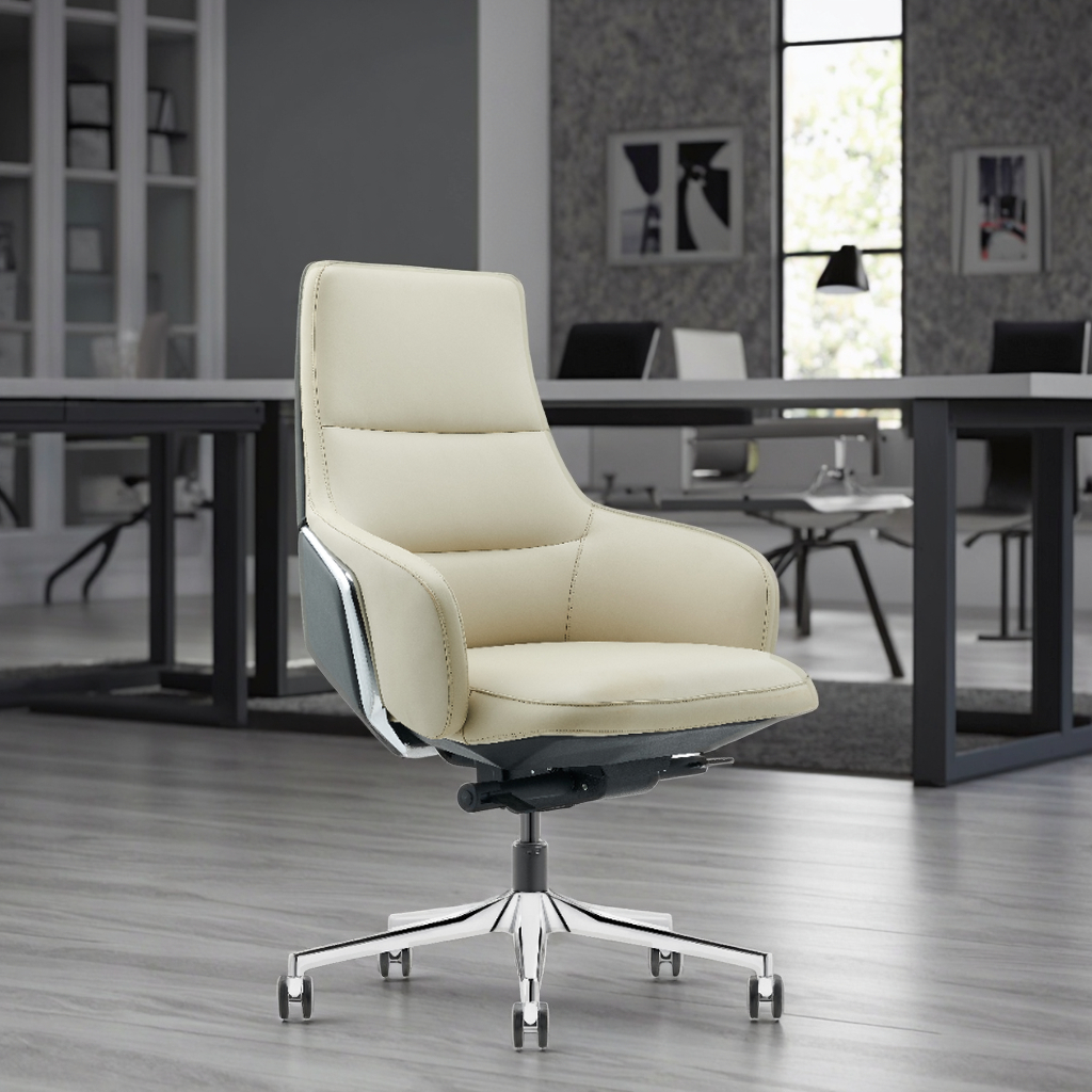 Multifunctional Leather Ergonomic Modern Office Chair with Adjustable Height for Commercial Use