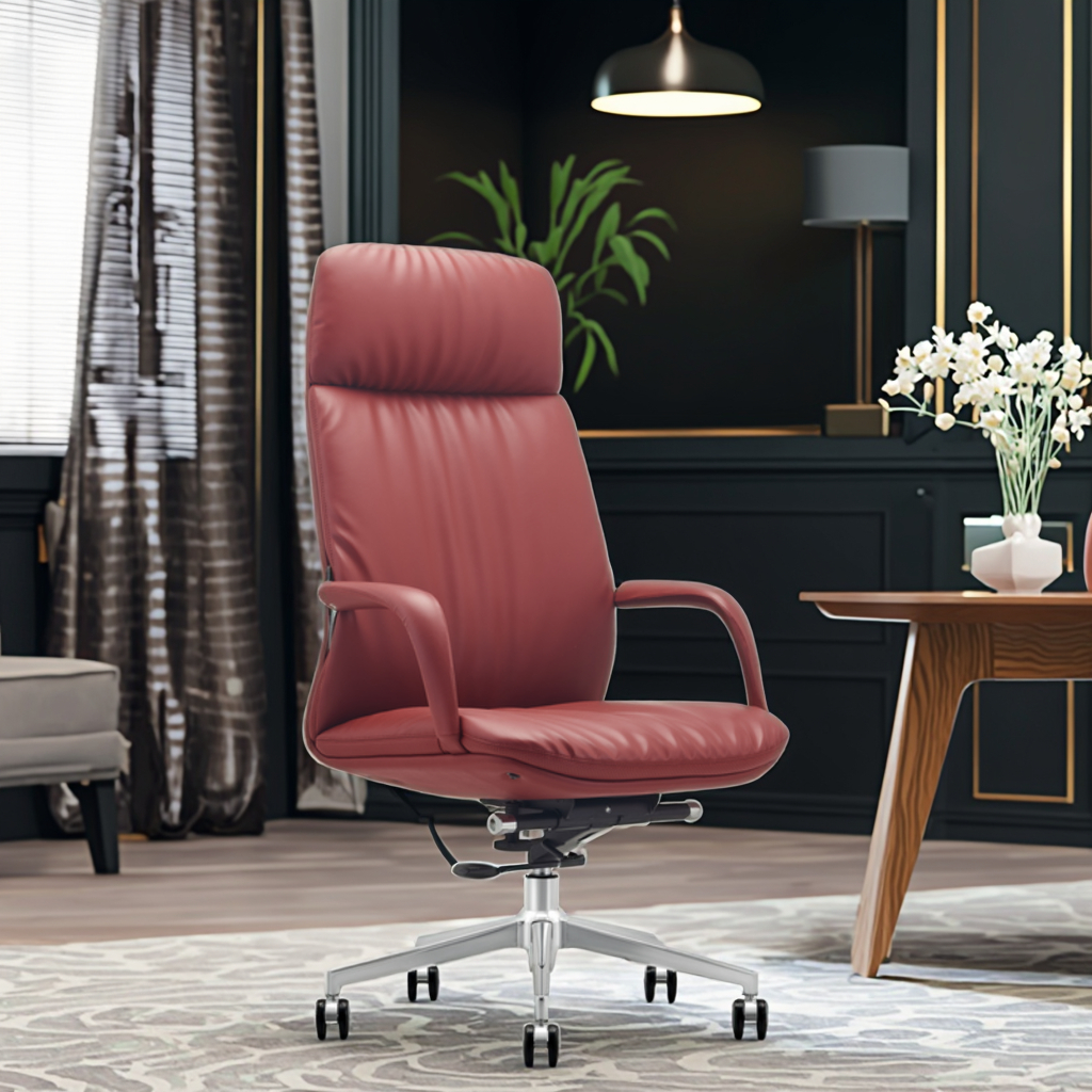Luxury Double Layer Executive Chair Iron Frame Construction PU Wheels Commercial Installation
