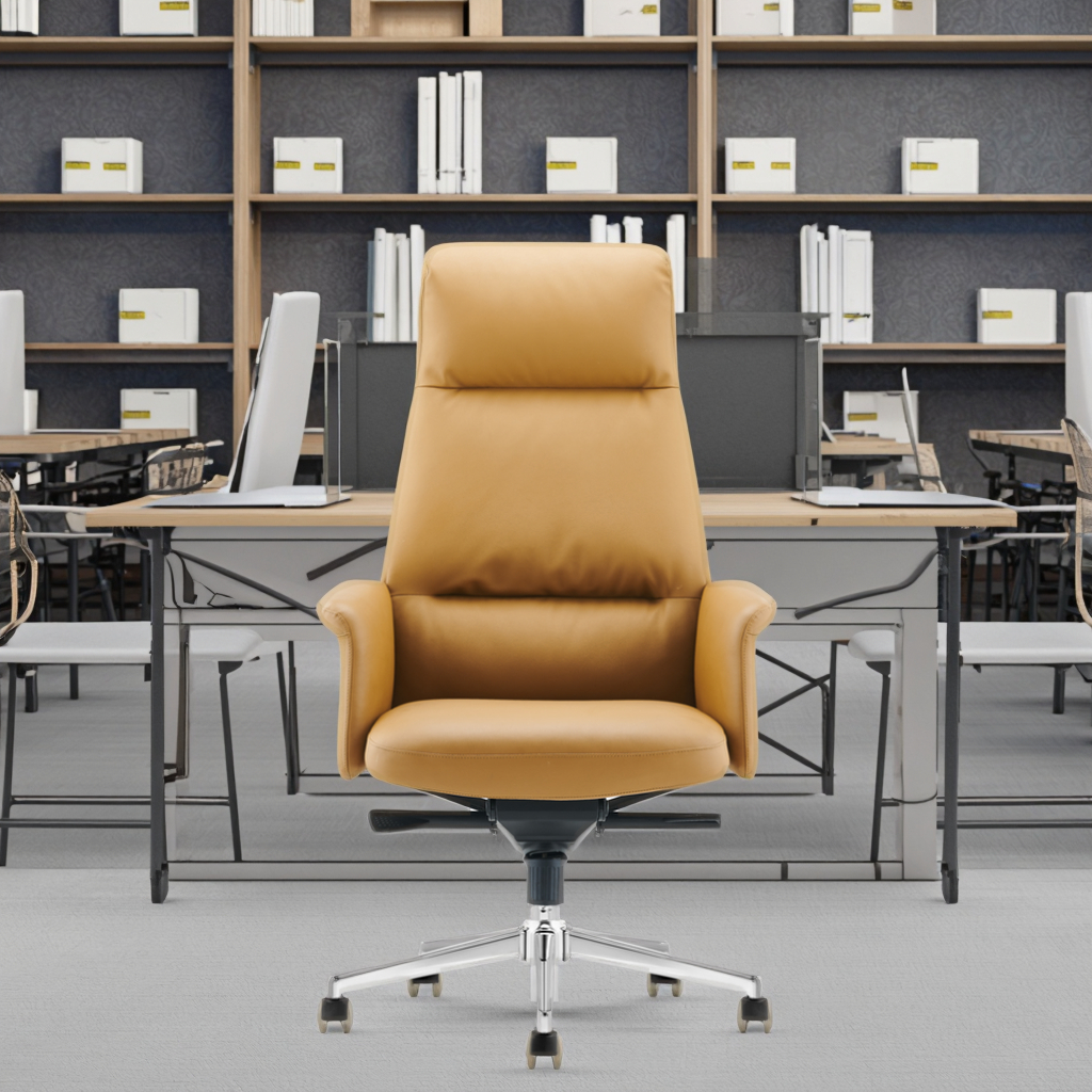 Deluxe Executive Swivel Chair Removable Back Cushion Telescopic Height Adjustment Corporate Decor