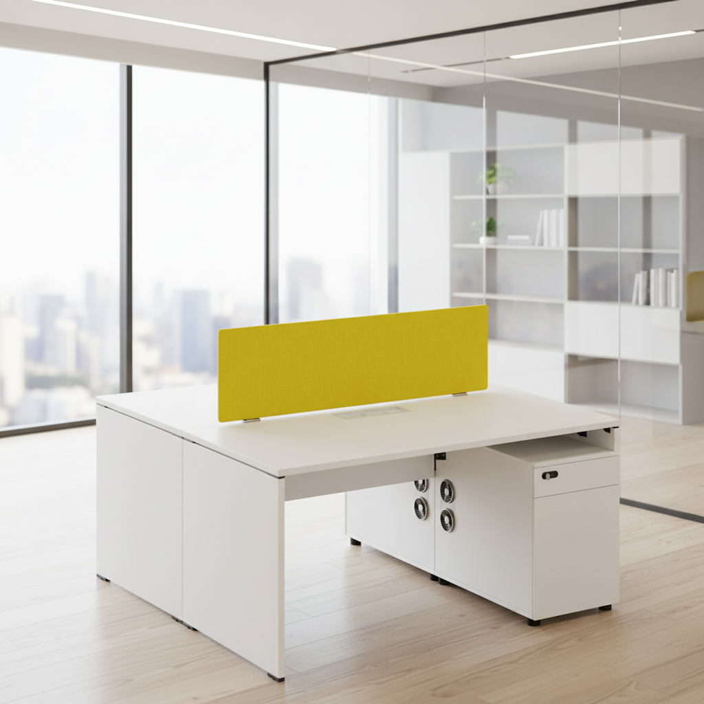 Double Row Professional Workstation Desk ABS Connection System Team Office Furniture Steel Frame Layout