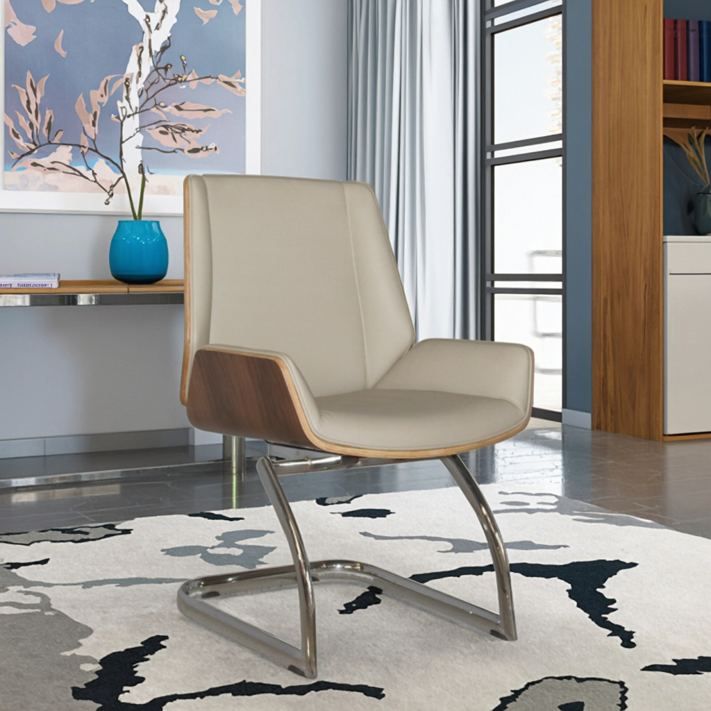 Professional Modern Leather Executive Chair with Steel Reinforced Joints for Commercial Salon Seating
