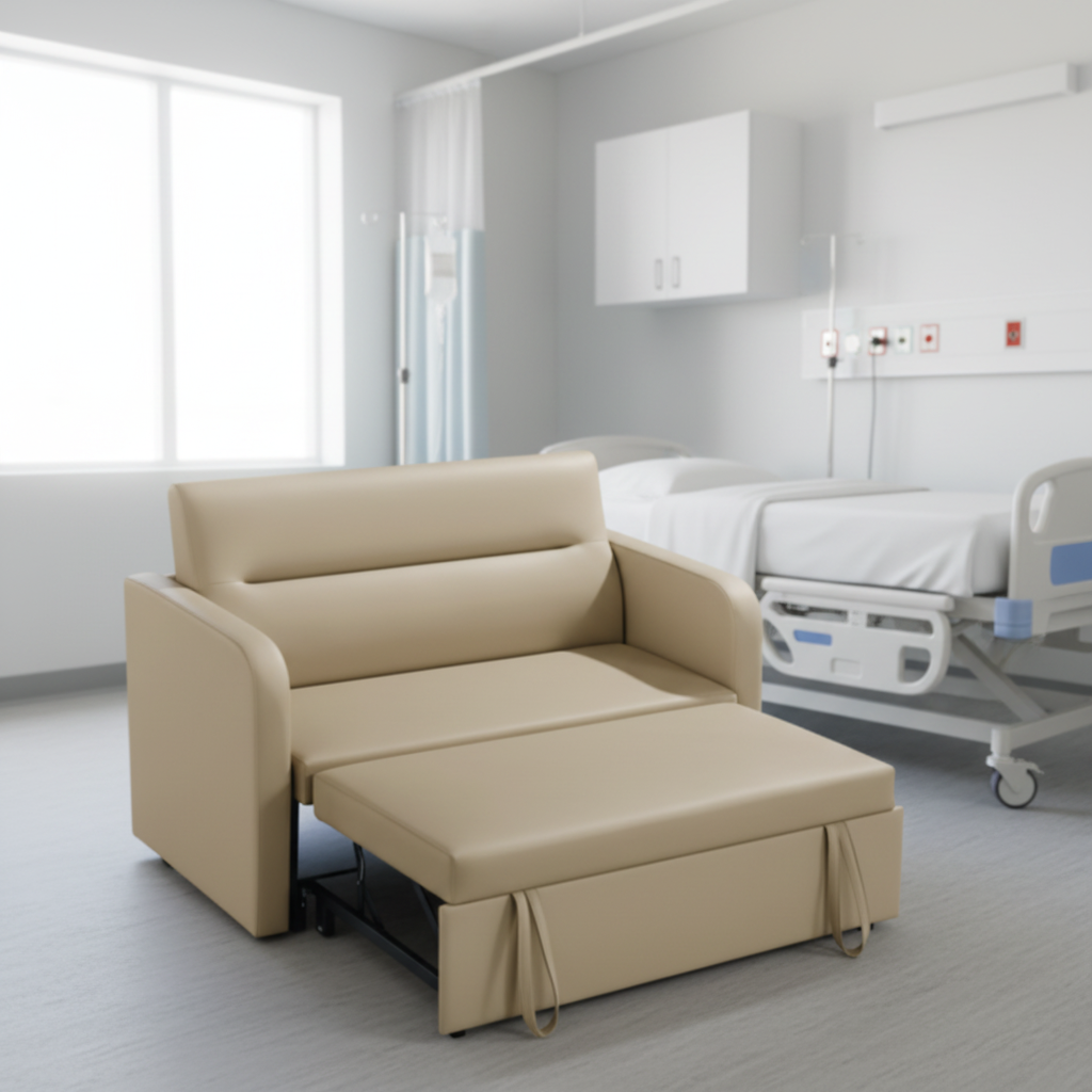 Luxury Modern Eco-Friendly Portable Hospital Patient Companion Chair with Heavy Duty Steel Base for School Use