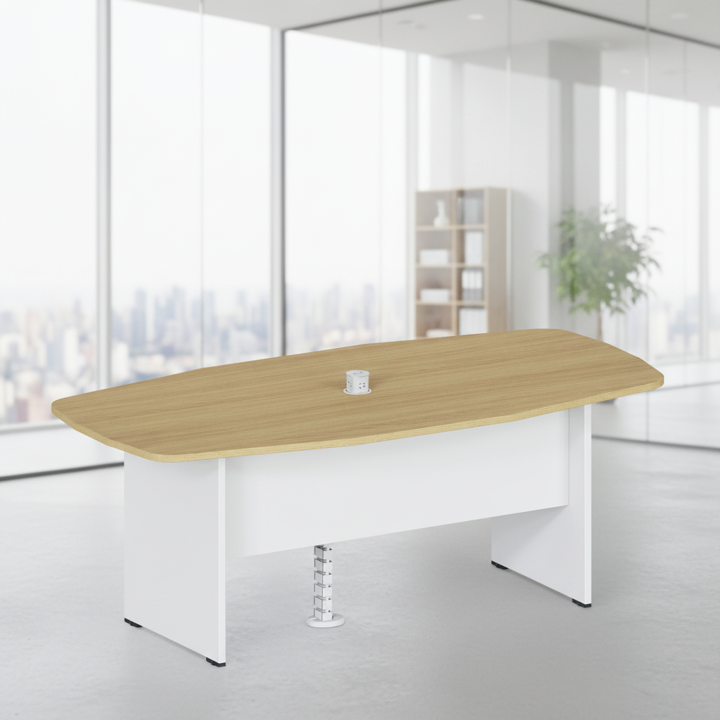 Modern Extendable Durable Automatic Convertible Meeting Table Dual Panel ABS Connection Wood Frame Conference Desk Office