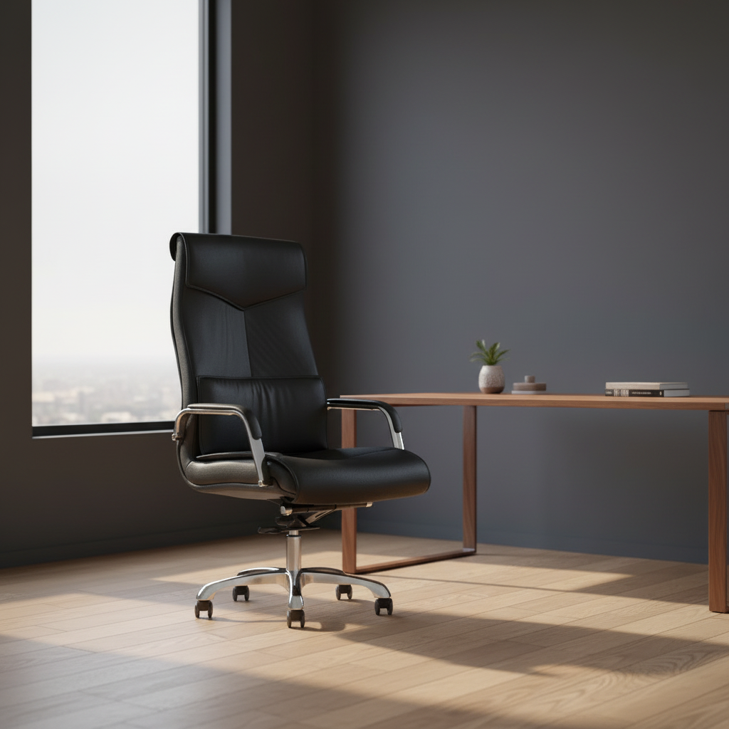 Modern Ergonomic Adjustable Steel Frame PVC Leather Executive Office Chair for Home Office