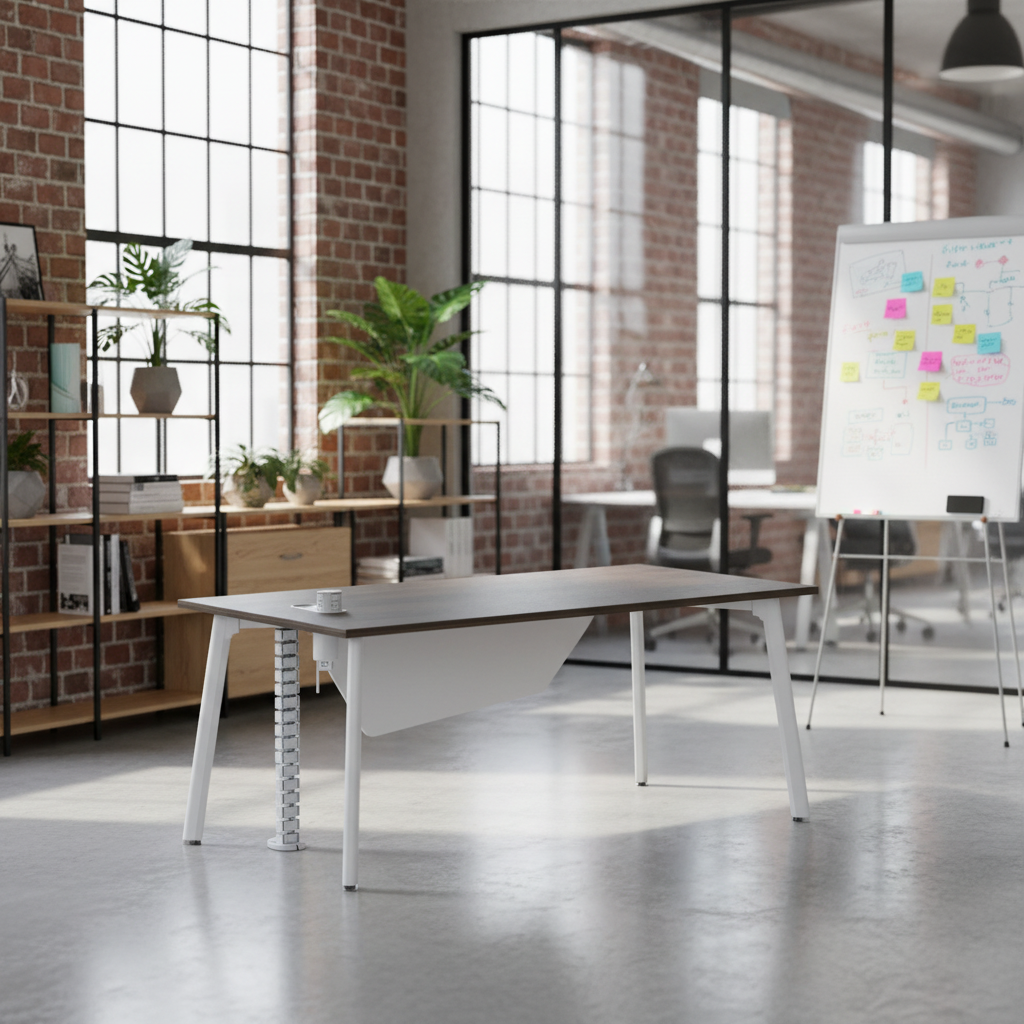 Minimalist Writing Desk with Aluminum Legs Modern Home Office Furniture Compact Design