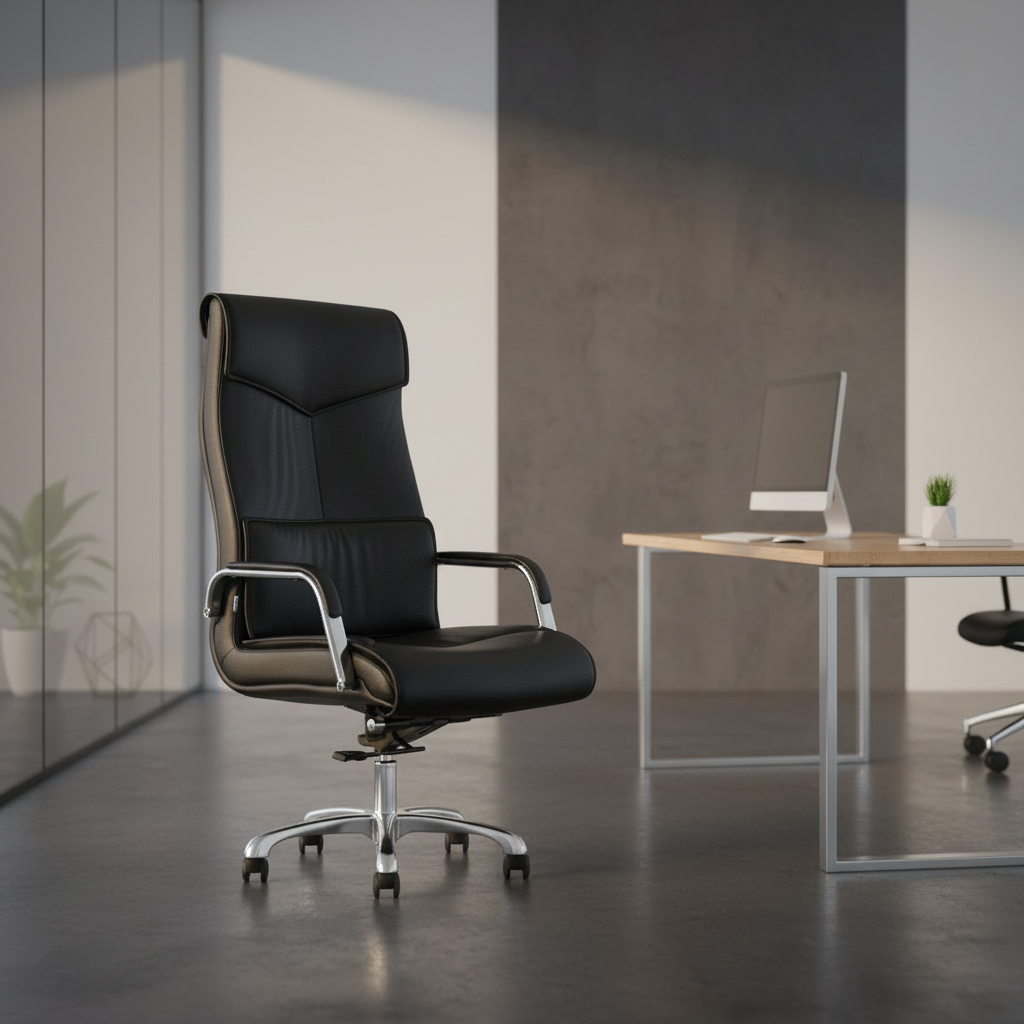 Modern Ergonomic Executive Leather Computer Chair with Adjustable Height