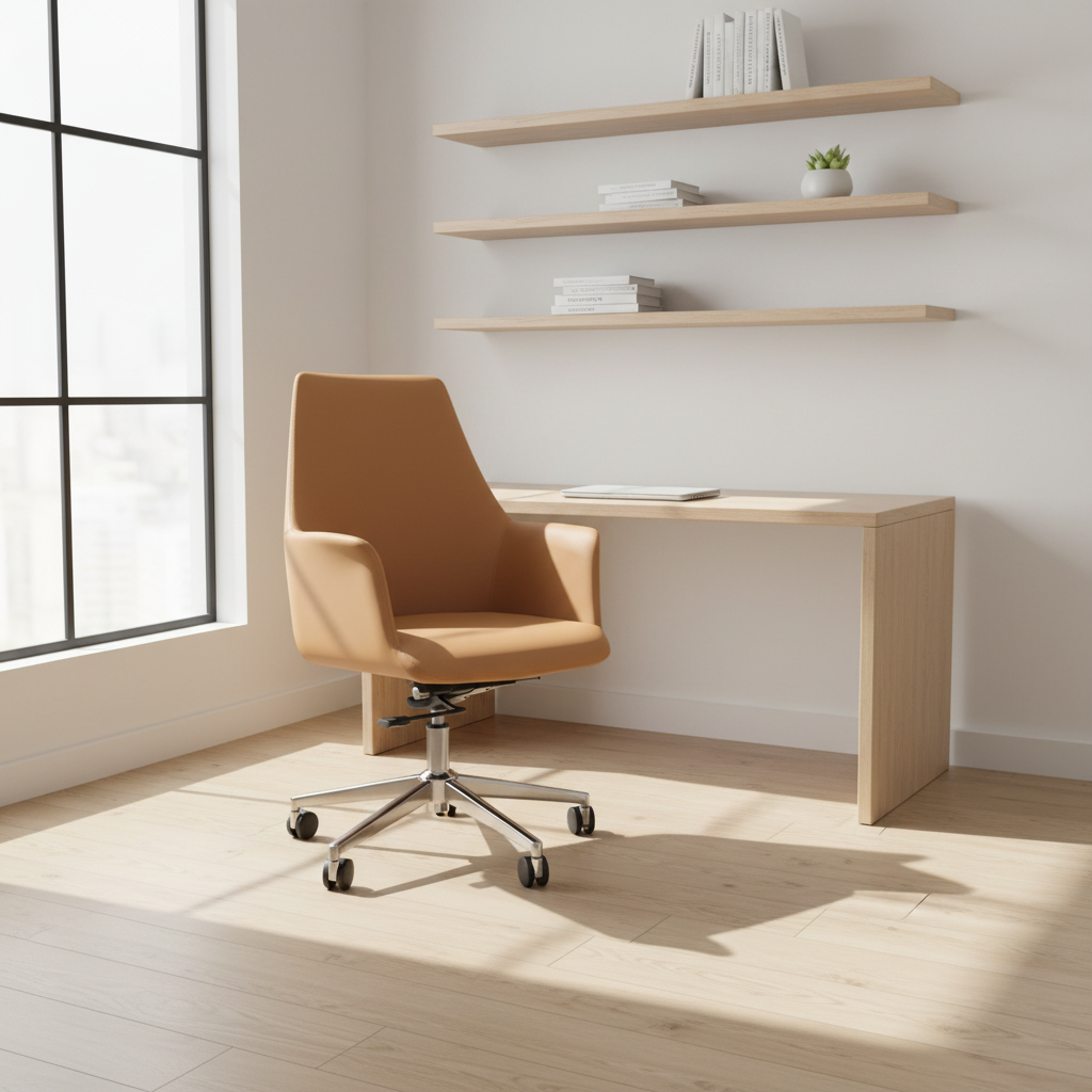 Fixed Headrest Executive Task Chair with Steel Base and Aluminium Frame Swivel Office Chair