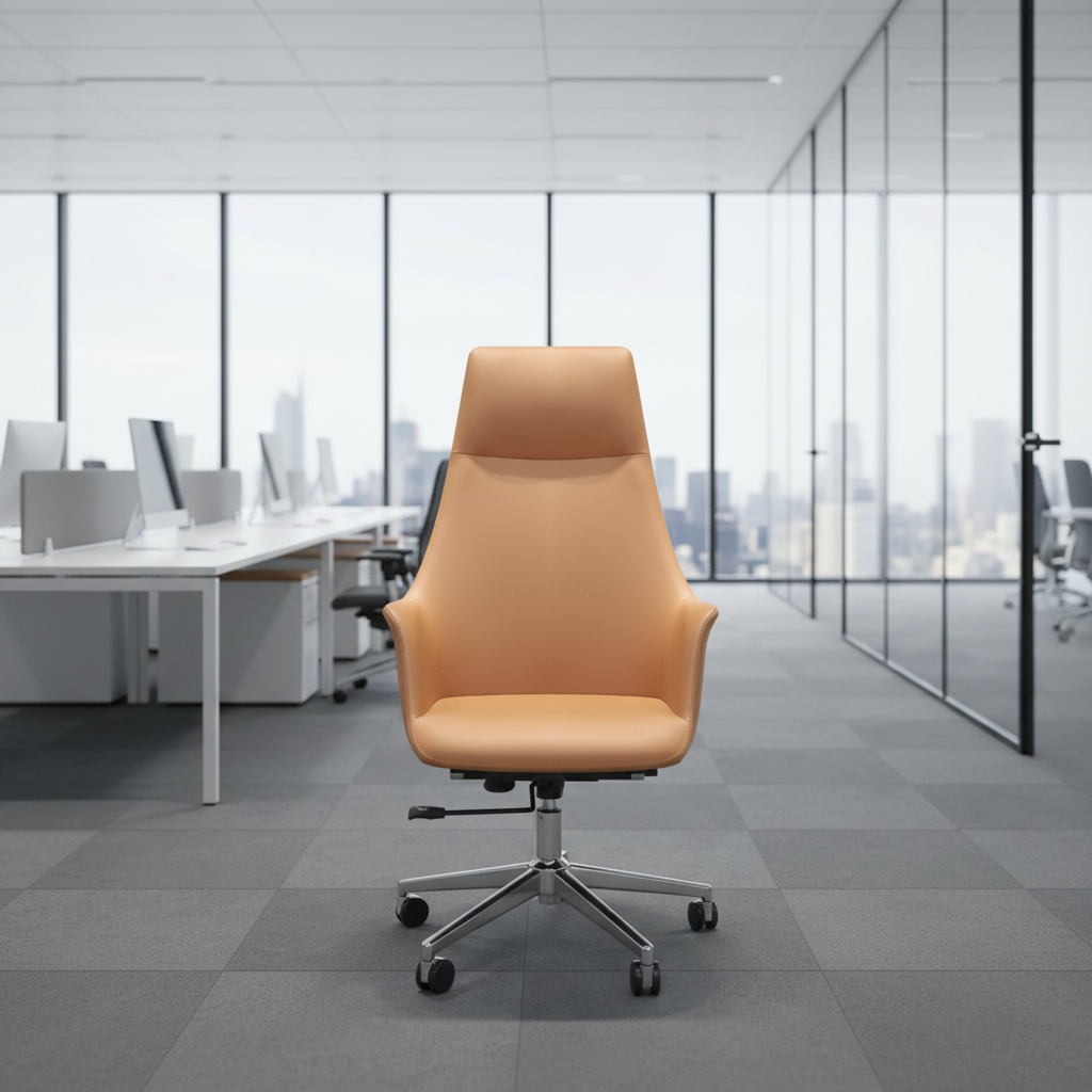 Modern Ergonomic Breathable Leather High Back Adjustable Executive Office Chair