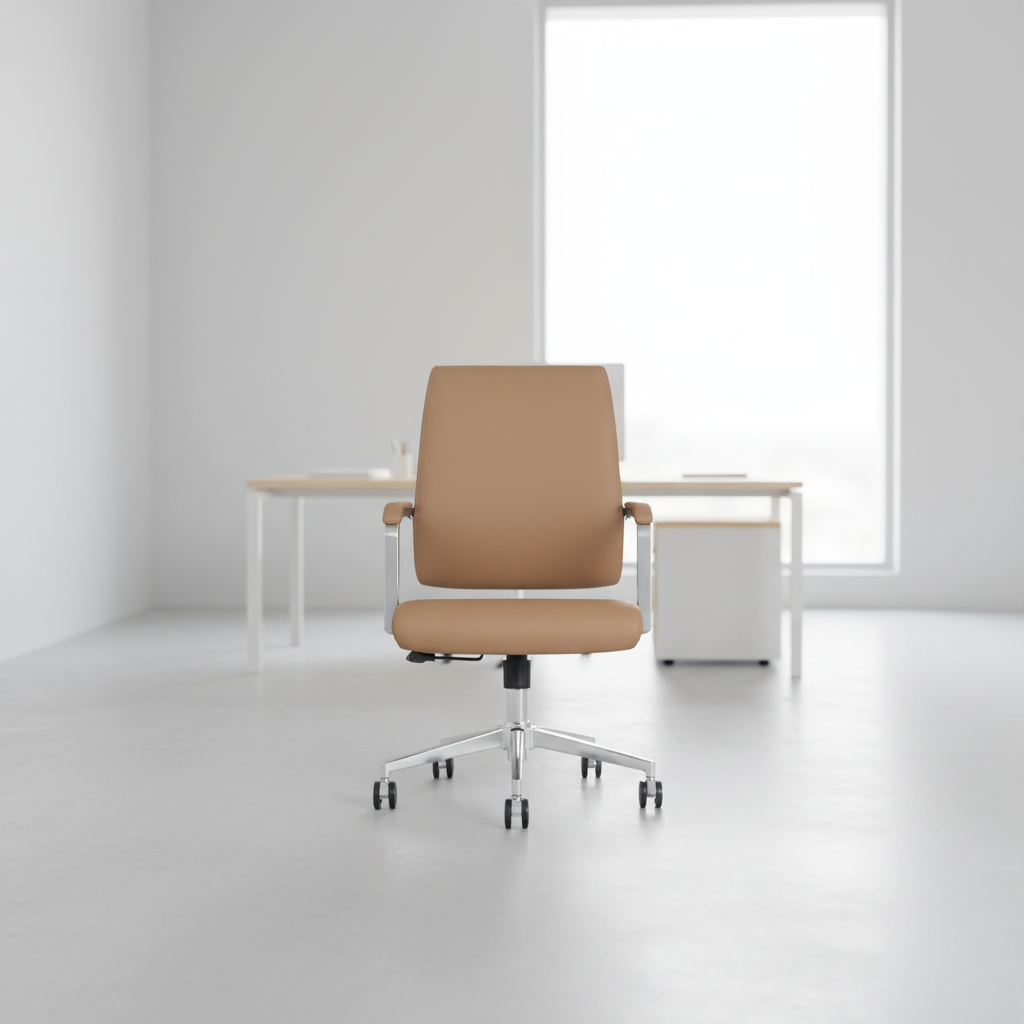 Modern Ergonomic Leather Butterfly Mechanism Adjustable Office Task Chair