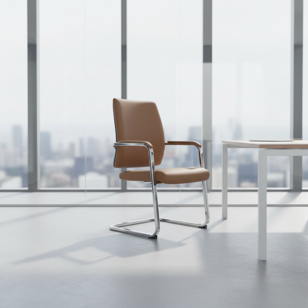 Modern Ergonomic Adjustable Height Executive Frame PVC Leather Task Chair