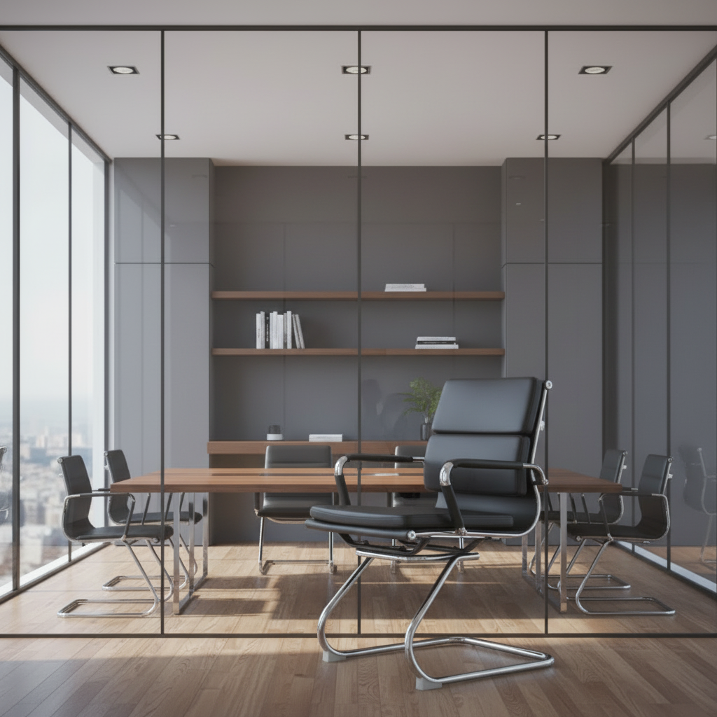 Modern Ergonomic Leather  Chair with Metal Frame
