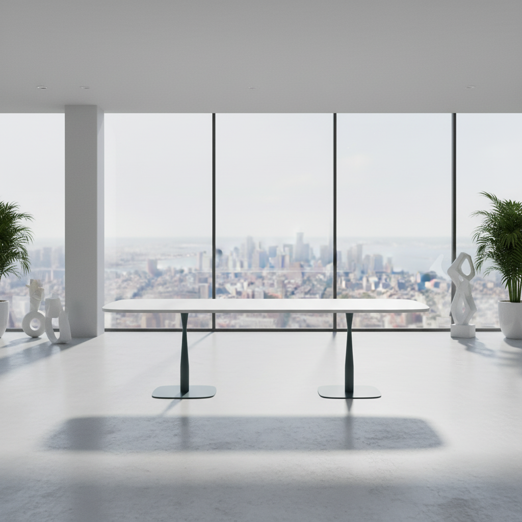 Modern Boardroom Conference Desk Large Space Steel Feet Design Corporate Meetings Reliable Office Furniture Extendable Durable