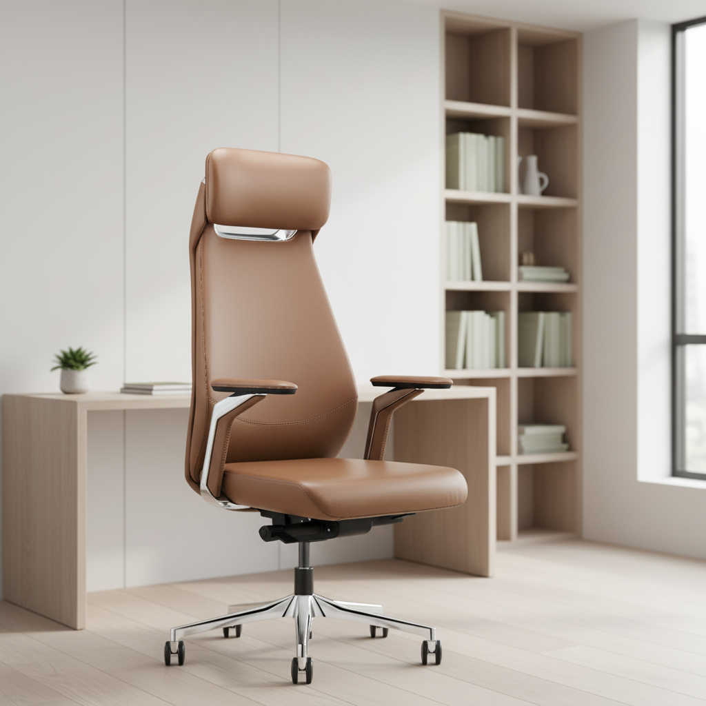 Modern Ergonomic Multi-angle Adjustable Leather Conference Chair with PU Leather