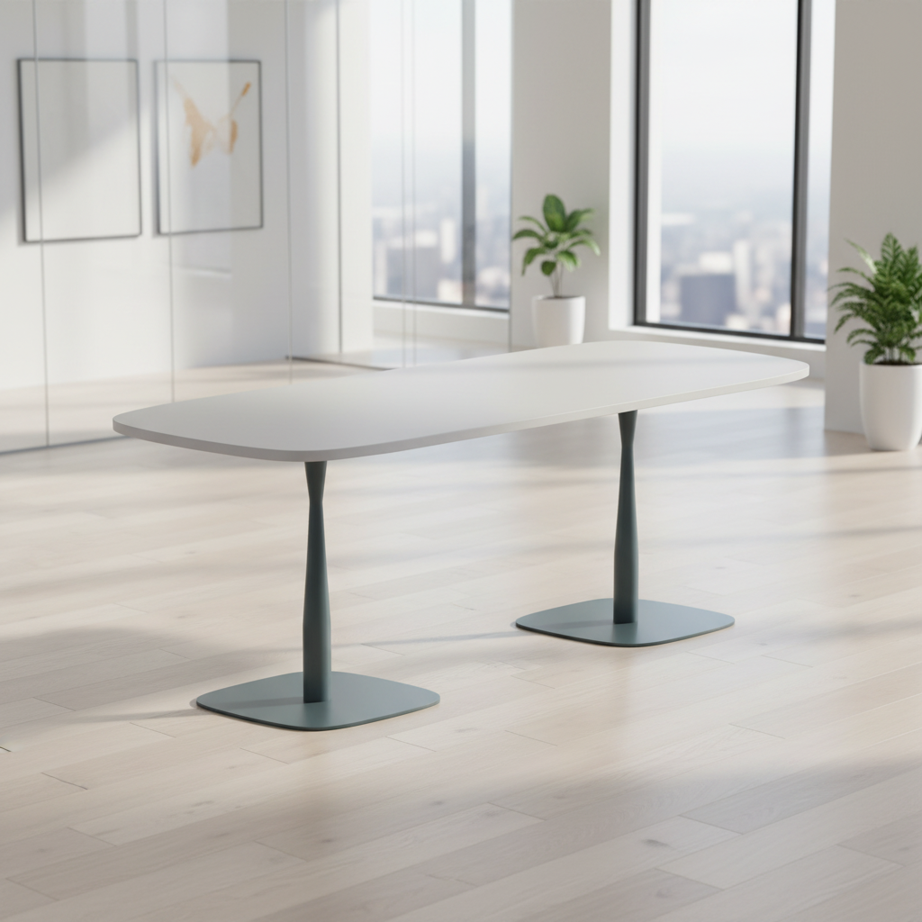 Functional Foldable Conference Table Wood Leg Base Boardroom Meeting Desk Professionals Modern Office Setup Business Furniture
