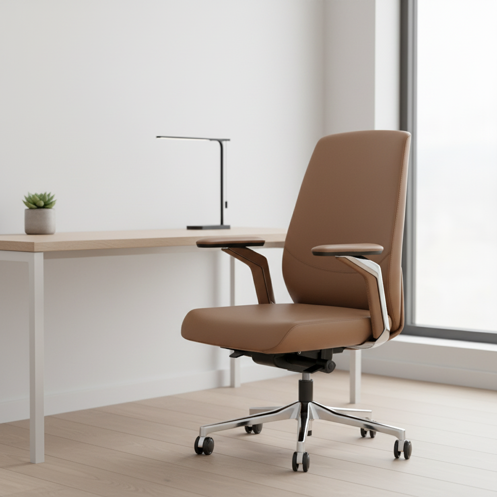Professional Modern Ergonomic Leather Adjustable Height Headrest High Back Executive Office Chair