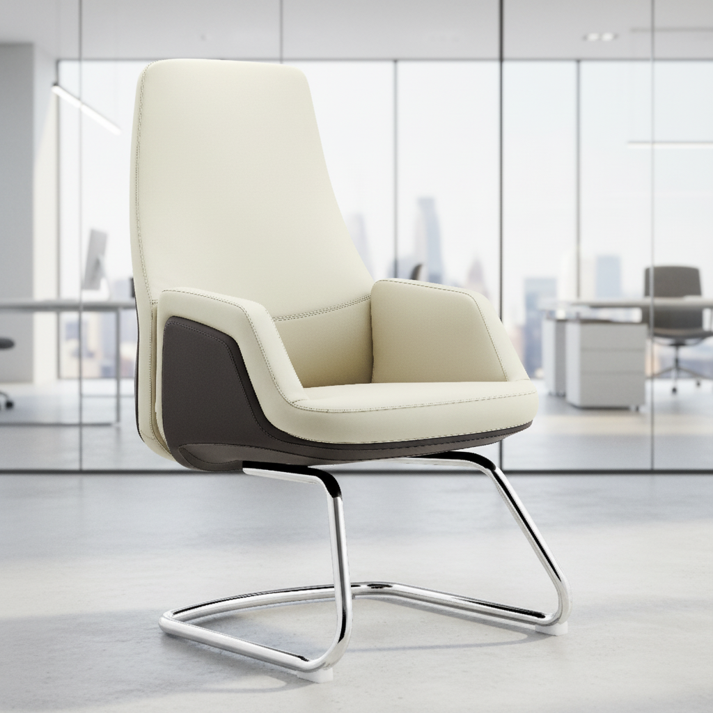 Modern Ergonomic Leather Executive Work Office Chair with Adjustable Height