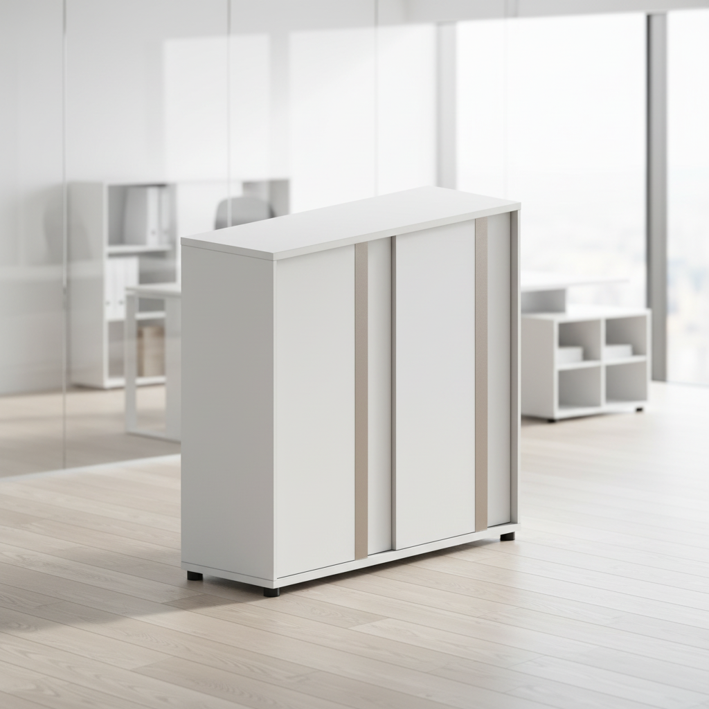 Compact Movable File Storage Cabinet Single Door Design Durable Wood Material Adjustable Shelves Large Capacity Modern Office