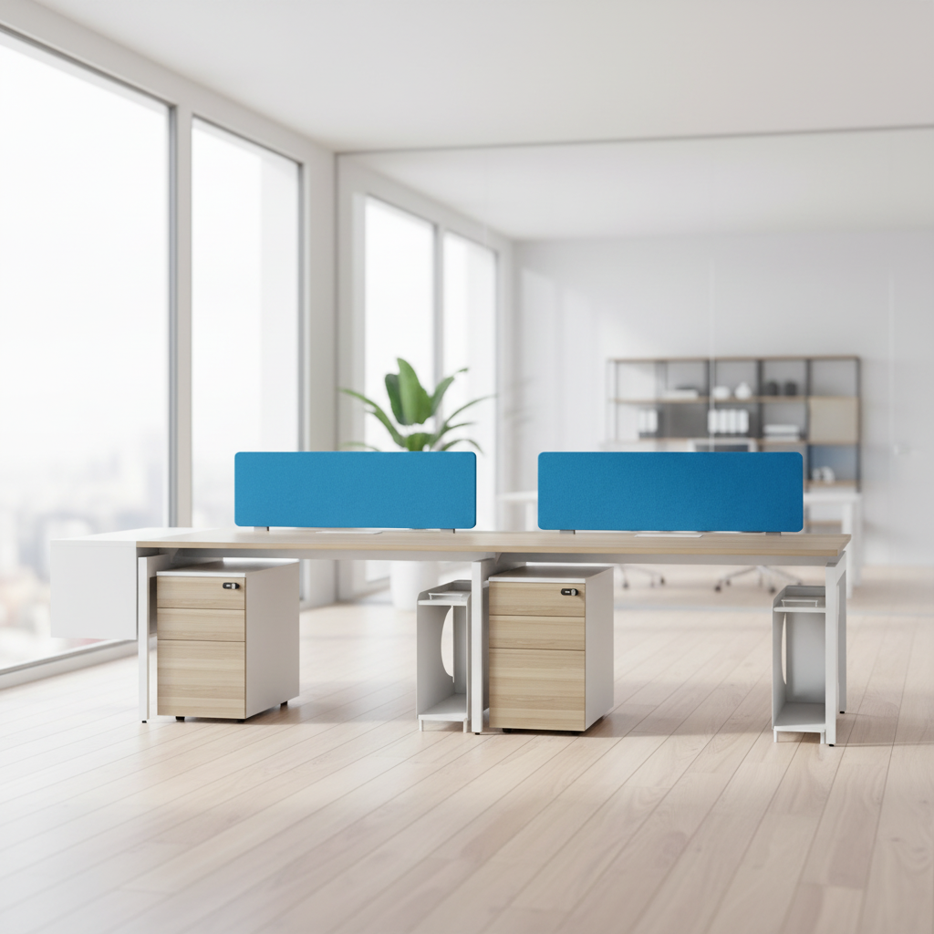 Modern Mid-Sized Wood Standing Work Desk with Cable Management Durable Design Freestanding Office Furniture
