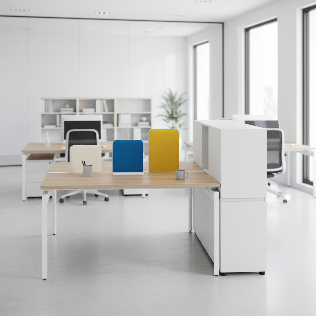 Small Team Work Desk Steel Frame Cable Management Ergonomic Design Modern Business Setup Office Desk Workstations