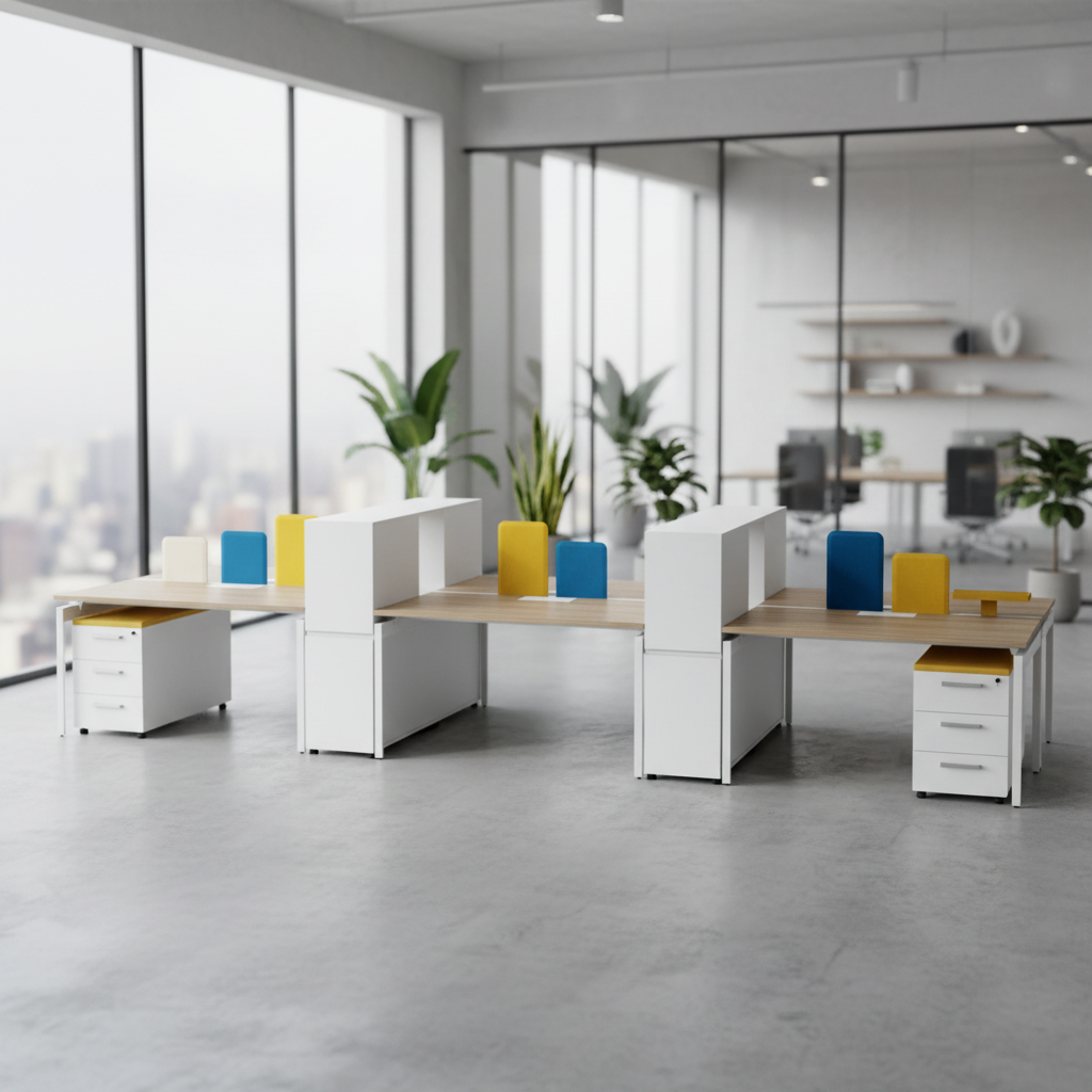 Large Office Workstation Steel Frame Storage Cabinet Professional Design Modern Business Setup Office Desk Workstations
